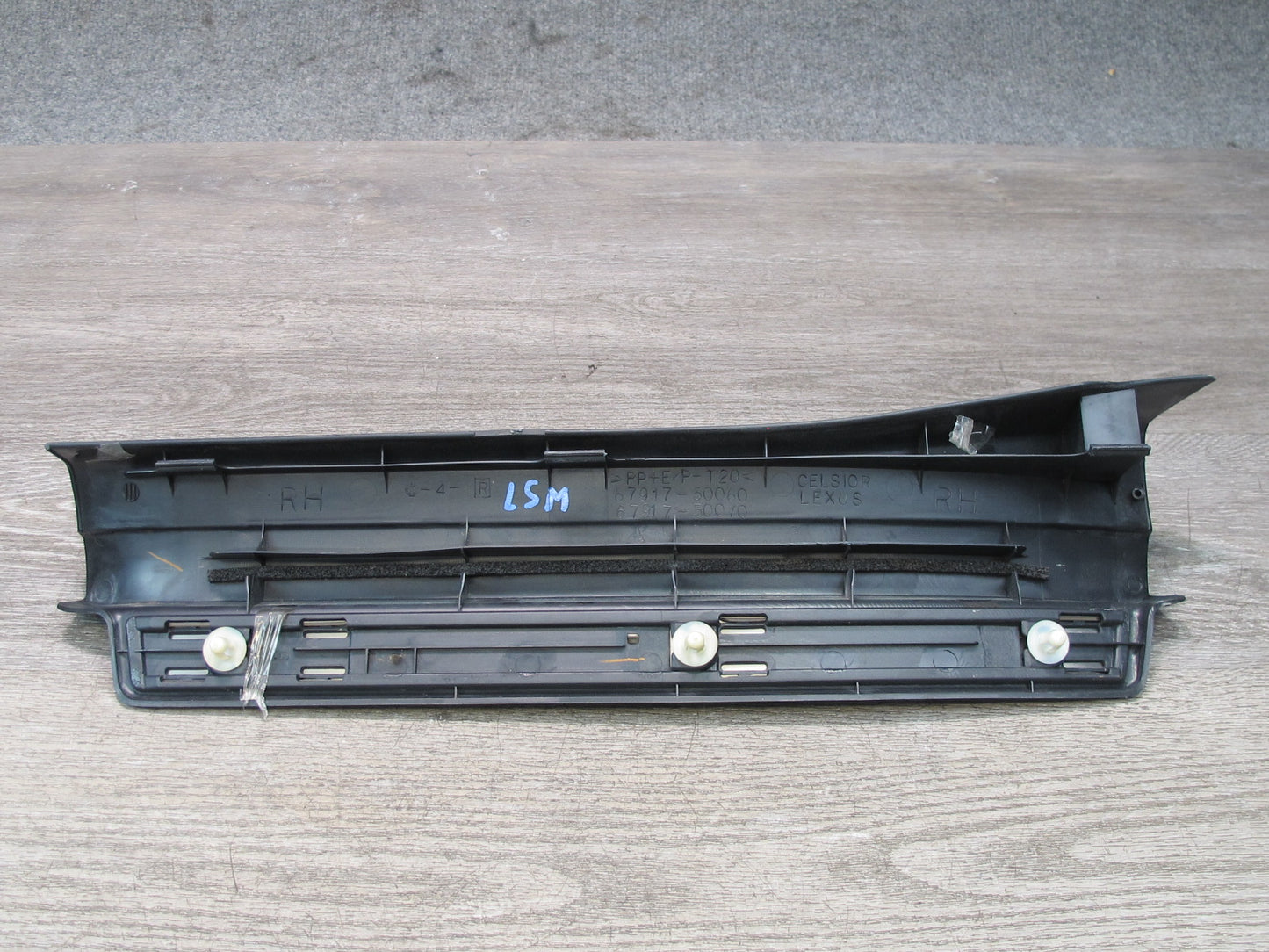 01-06 Lexus LS430 Rear Left Right Door Scuff Sill Plate Trim Panel Set Black OEM