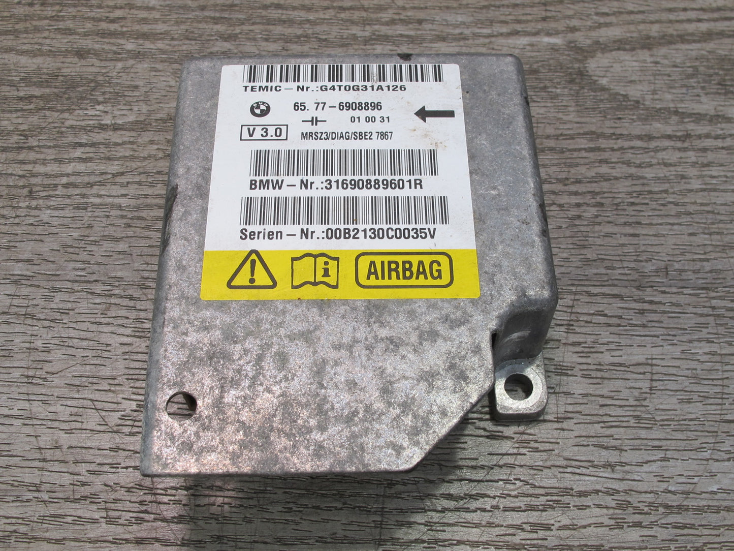 00-02 BMW E36 Z3 CONVERTIBLE SRS AIRBAG CONTROL MODULE UNIT 6908896 OEM