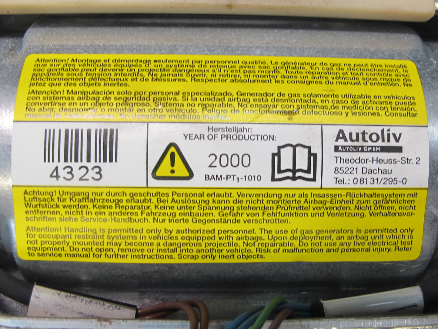 99-02 BMW Z3 E36 FRONT LEFT DRIVER SIDE STEERING WHEEL SRS AIRBAG OEM