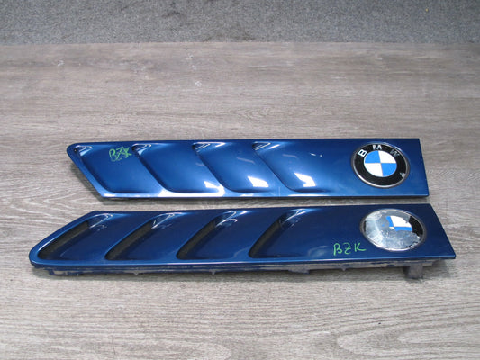 96-02 BMW E36/7 Z3 Set of 2 Front Right & Left Fender Vent Trim Cover Blue OEM
