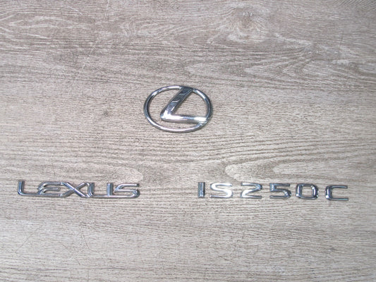 10-15 Lexus IS250 Convertible Rear Trunk Lid Emblem Logo Badge Chrome Set OEM