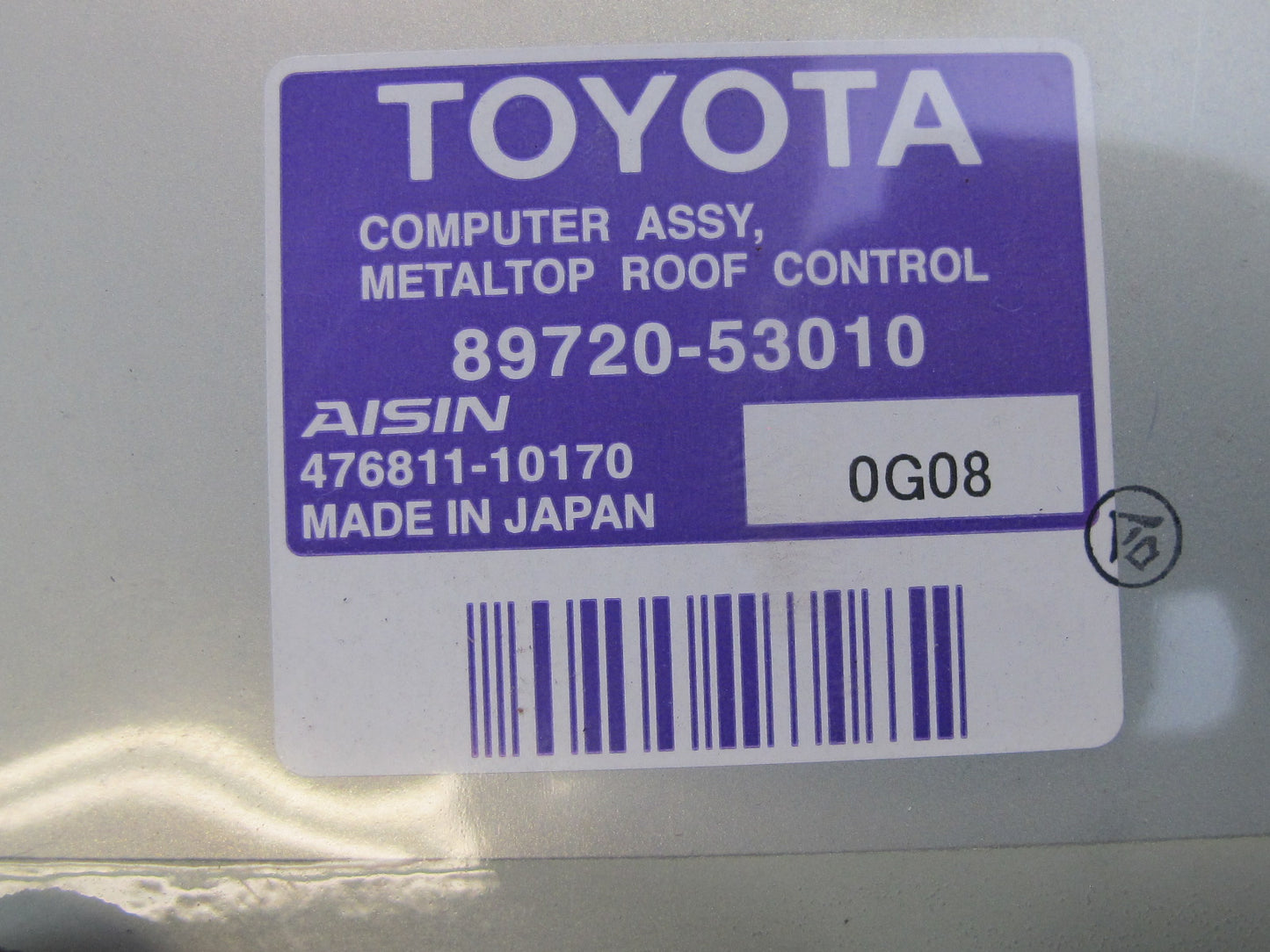 10-15 Lexus IS350 IS250 Convertible TOP Roof Control Module 89720-53010 OEM