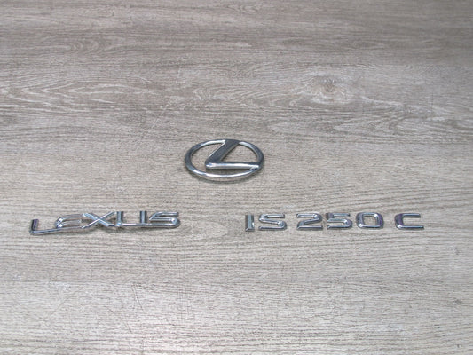 10-15 Lexus IS250 Convertible Rear Trunk Lid Emblem Logo Badge Chrome Set OEM
