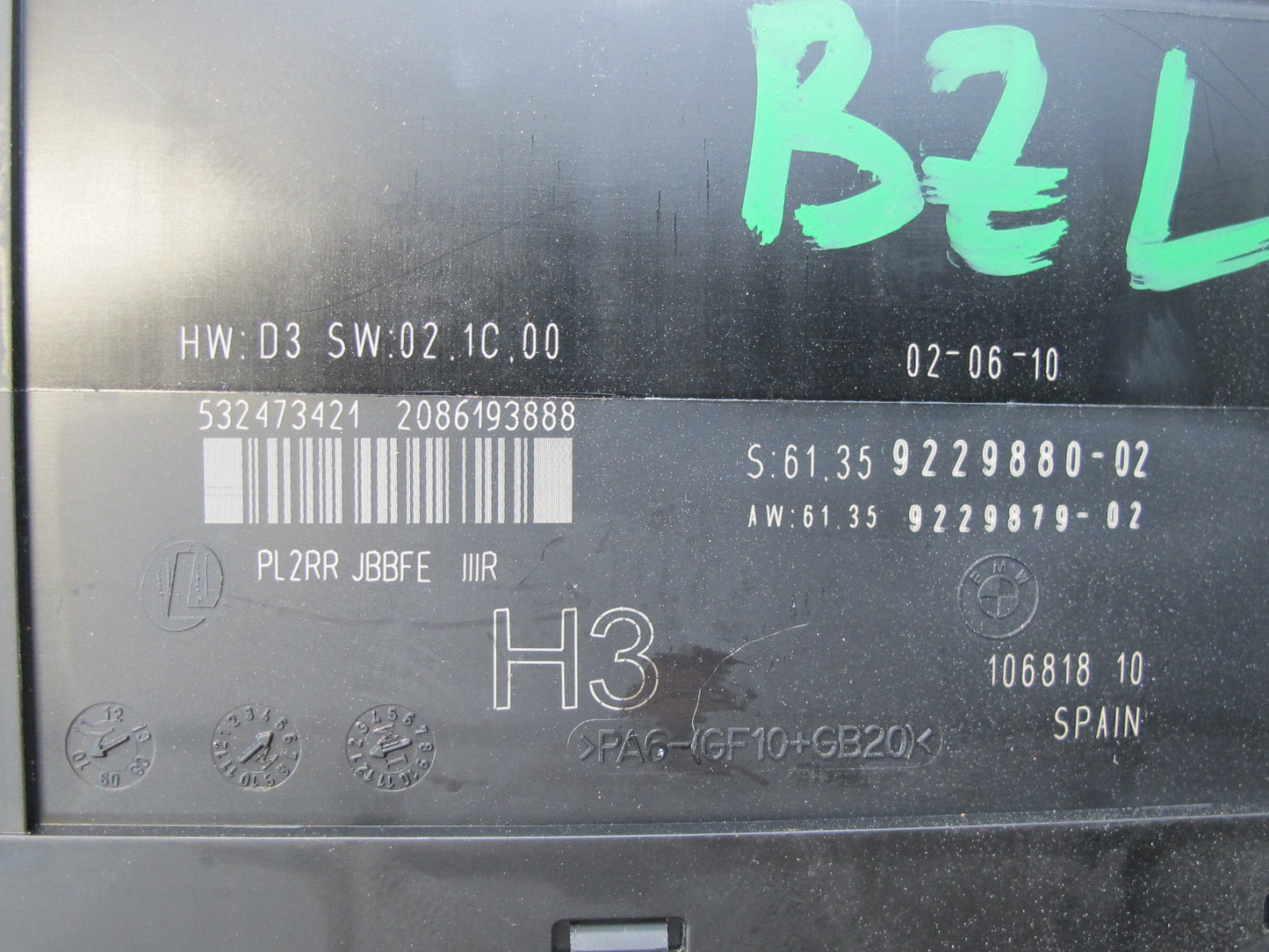 09-16 BMW E89 Z4 Body Control Module Unit BCM BCU 9229880 OEM