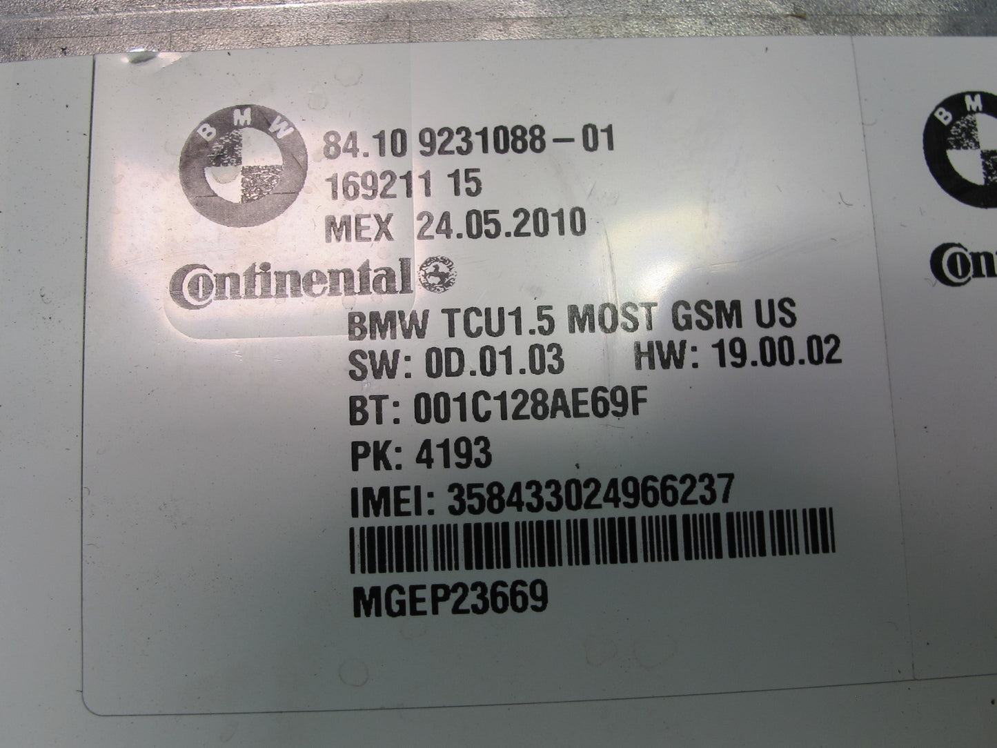 09-16 BMW E89 Z4 Bluetooth Communication Control Module 9231088 OEM
