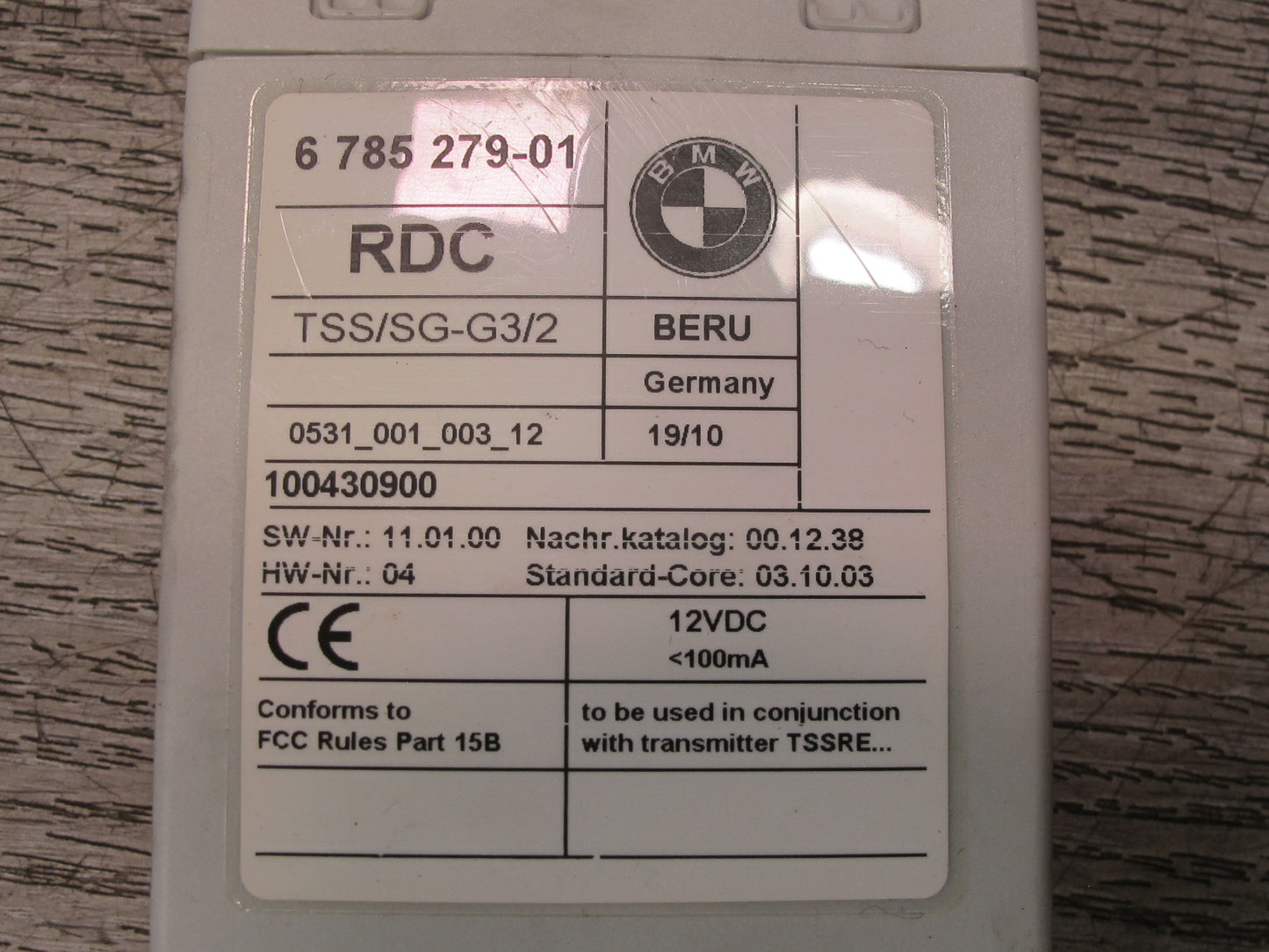 09-16 BMW E89 Z4 TPMS RDC Tire Pressure Control Module 6785279 OEM