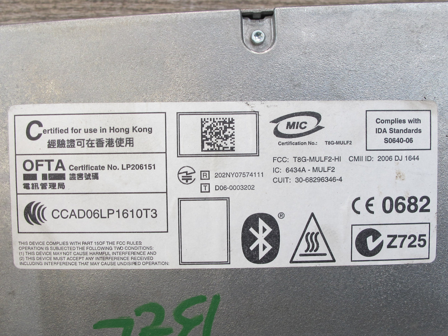 09-11 BMW E89 Z4 Radio Bluetooth Communication Control Module 9229740 OEM