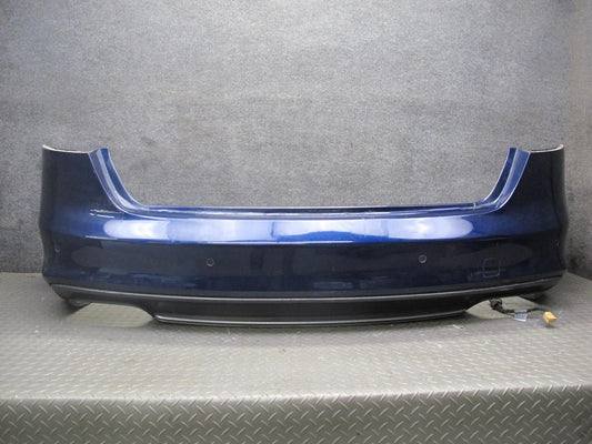 13-16 Audi B8 S4 Rear Bumper Cover w PDC Sensors Blue OEM