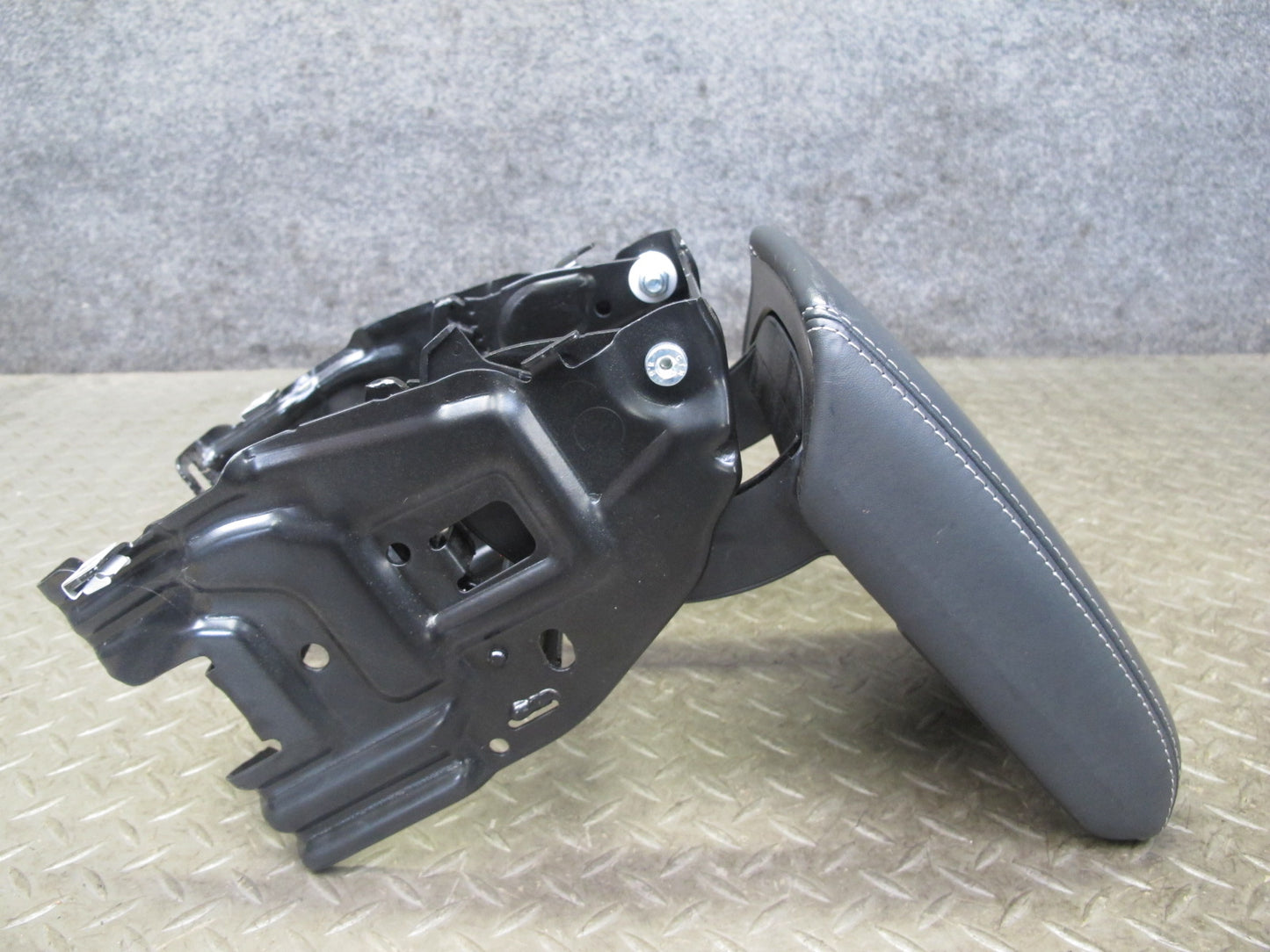 10-16 Audi A4 S4 Front Center Console Leather Armrest Black w Bracket OEM