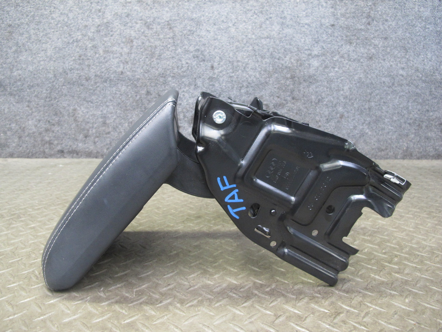 10-16 Audi A4 S4 Front Center Console Leather Armrest Black w Bracket OEM