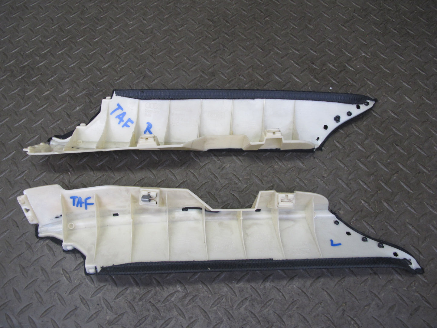 10-16 Audi B8 A4 S4 Sedan Set of 8 Interior Pillar Trim Cover Panel Black OEM