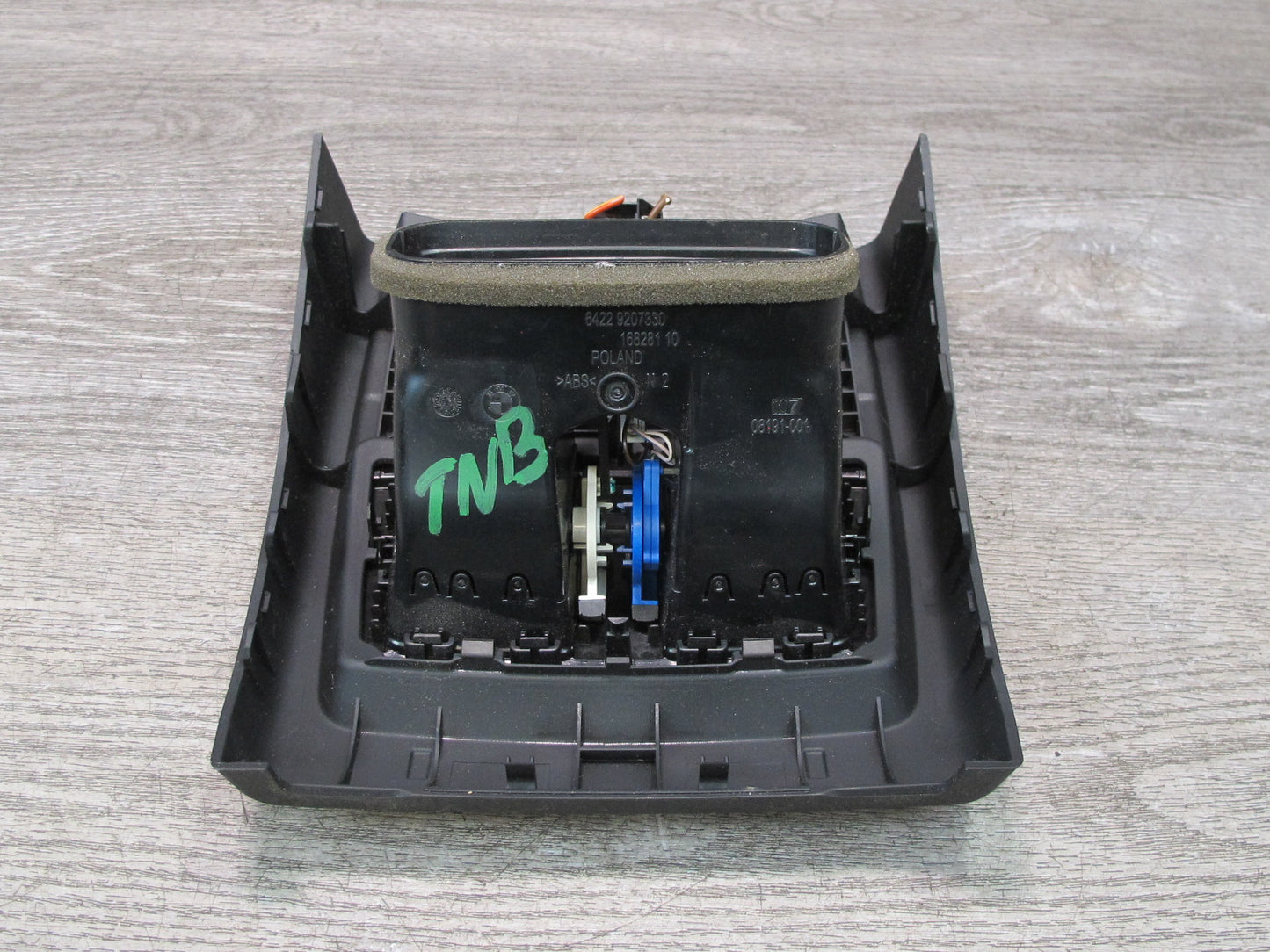 12-16 BMW F30 335i Sedan Rear Center Console Air Vent w Trim Panel Black OEM