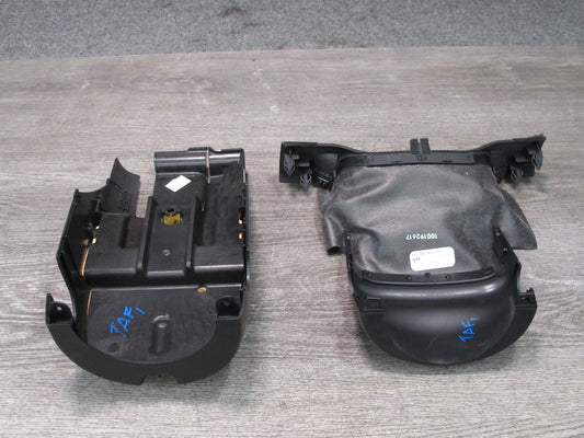 13-16 Audi A4 S4 B8 Set of 2 Steering Column Trim Cover Panel Assembly Black OEM