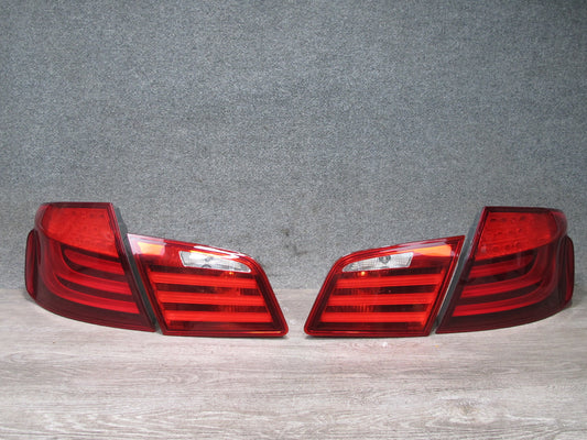 11-13 BMW F10 550i Set of 4 Rear Left & Right Inner & Outer Tail Light Lamp OEM