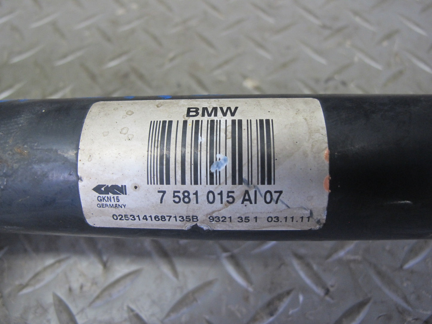 11-16 BMW F10 550I AWD Rear Left Axle Shaft 103K Miles 7581015 OEM