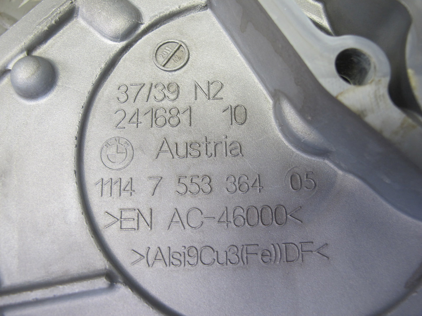 11-16 BMW F07 F12 F10 550i N63 4.4L Engine Motor Lower Timing Plate Cover OEM