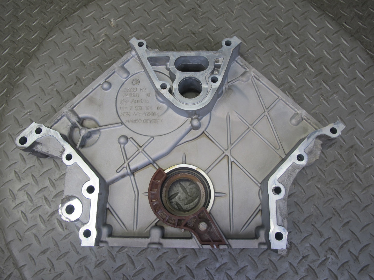 11-16 BMW F07 F12 F10 550i N63 4.4L Engine Motor Lower Timing Plate Cover OEM