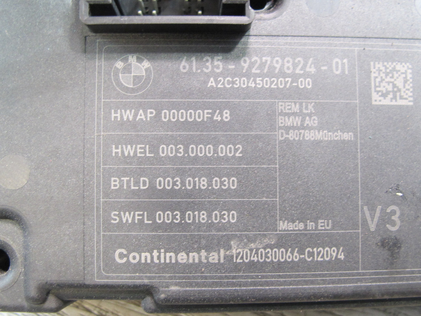 09-16 BMW E89 Z4 Rear Body Control Module Unit BCM BCU 9279824 OEM
