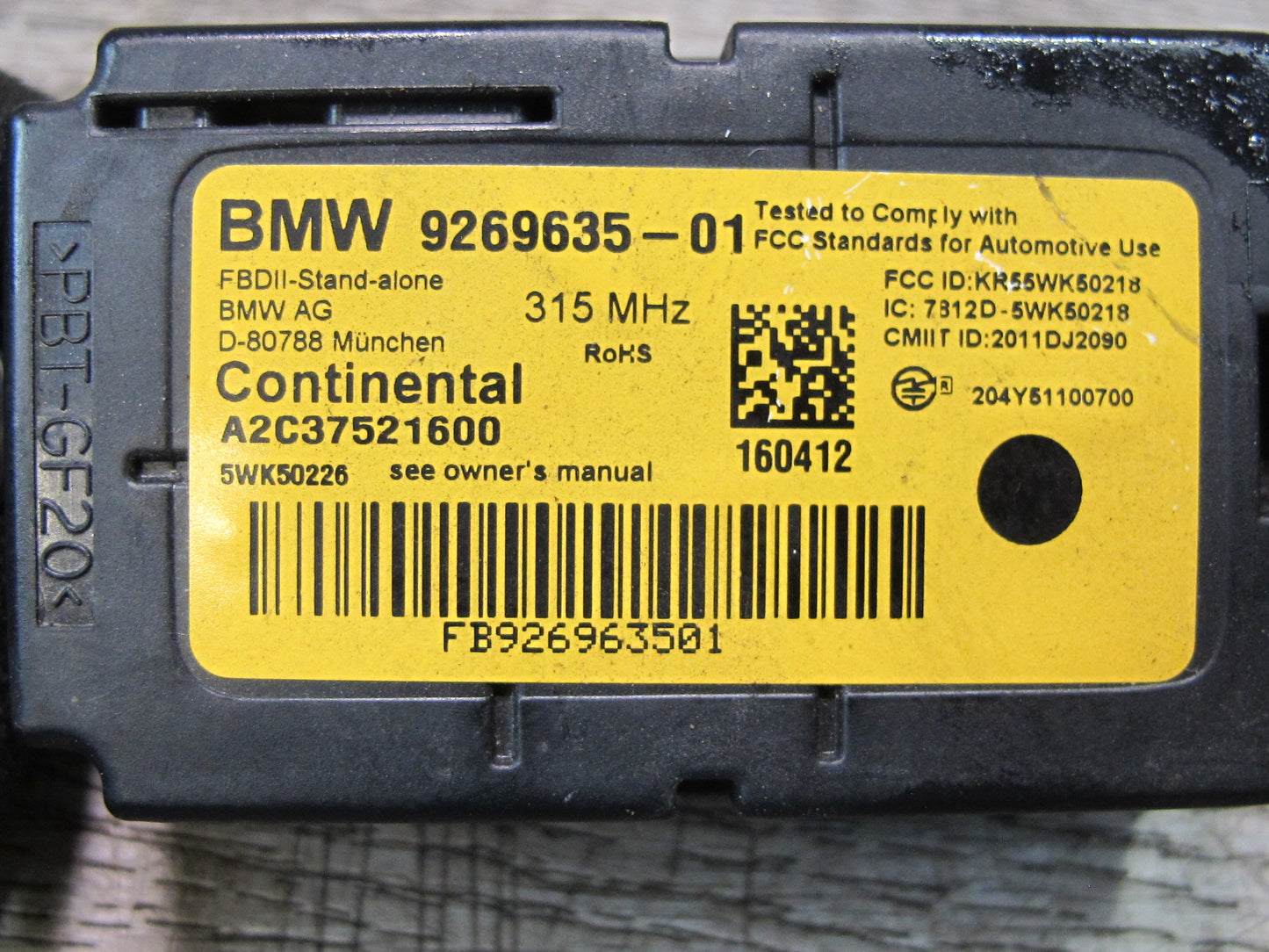 12-16 BMW F30 F31 F34 328i 335i Radio Remote Control Receiver Module 9269635 OEM