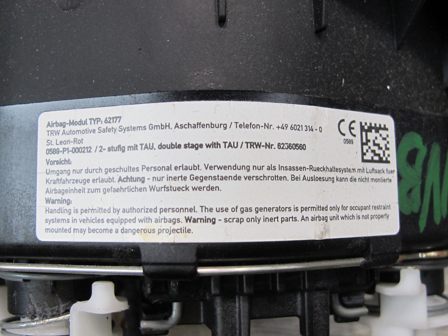 12-15 BMW F30 F31 FRONT LEFT DRIVER SIDE STEERING WHEEL SRS AIRBAG 6857902 OEM