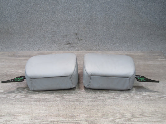 01-06 BMW E46 Convertible Set of 2 Front Left & Right Leather Headrest Gray OEM