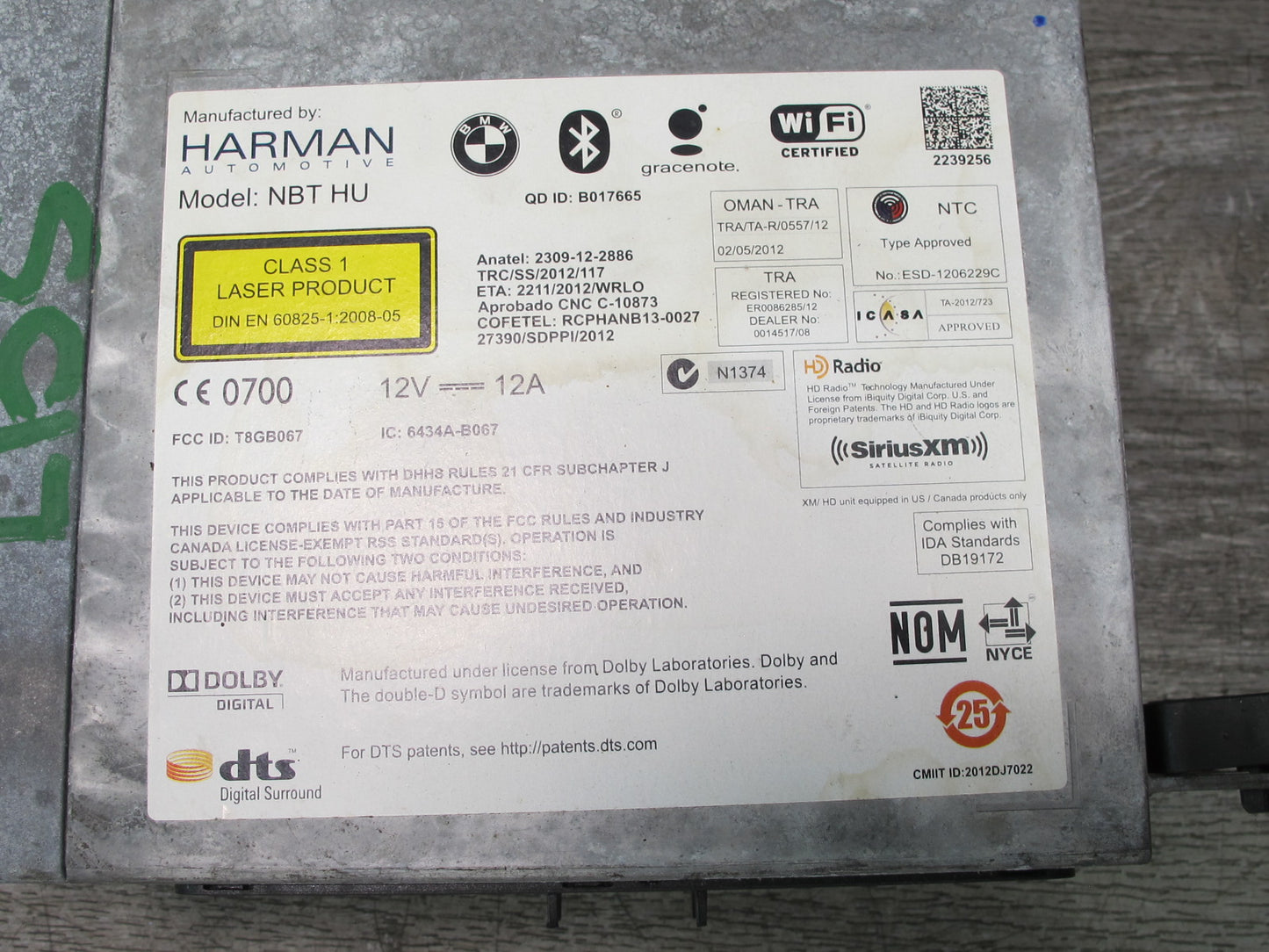 2014-2015 BMW F12 F13 F06 M6 Audio Radio Navigation Head Unit CD Player Receiver