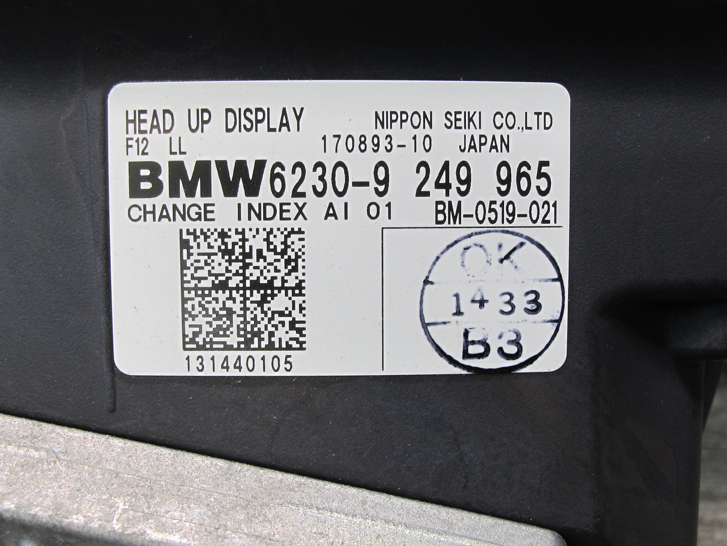 2012-2015 BMW F12 F13 F06 M6 Windshield HUD Head UP Display Projector