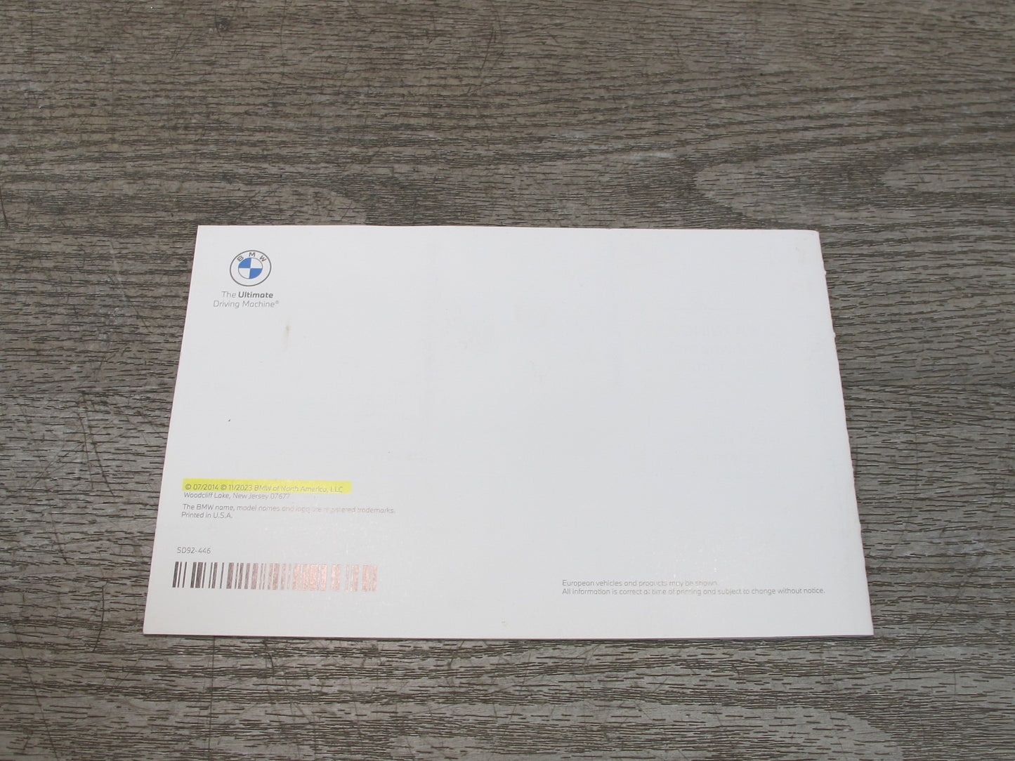 2014 BMW F25 X3 Owners User Operator Guide Manual Book Set w Case OEM