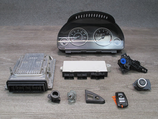 2012 BMW F07 F10 550i N63 Engine ECU DME Cluster CAS4 Theft Start Lock KEY Set