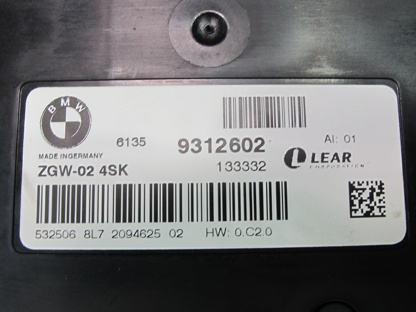 11-17 BMW F25 X3 Central Gateway Control Module 9312602 OEM