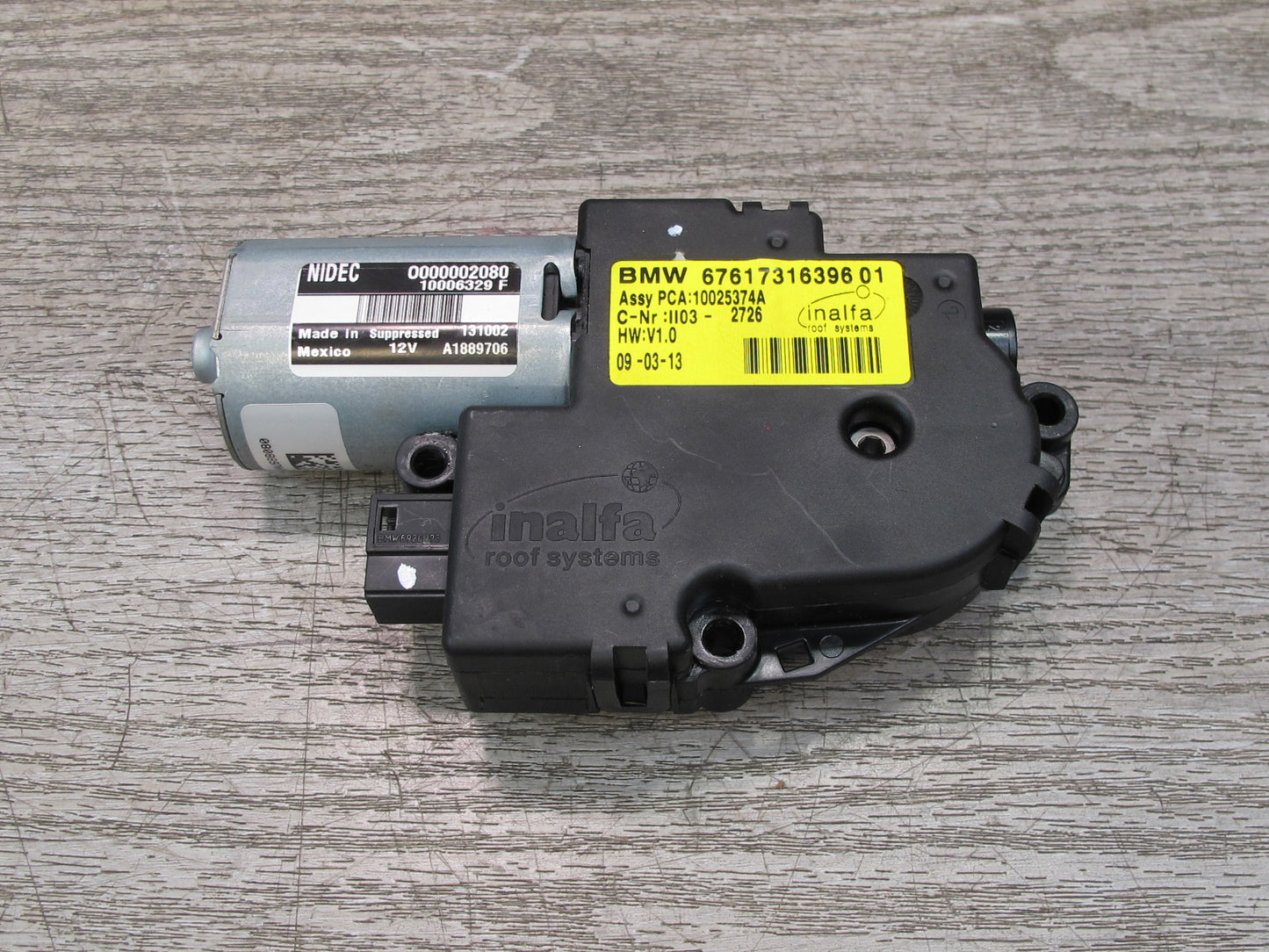 11-17 BMW F25 X3 Sunroof Motor Drive Unit 7316396 OEM