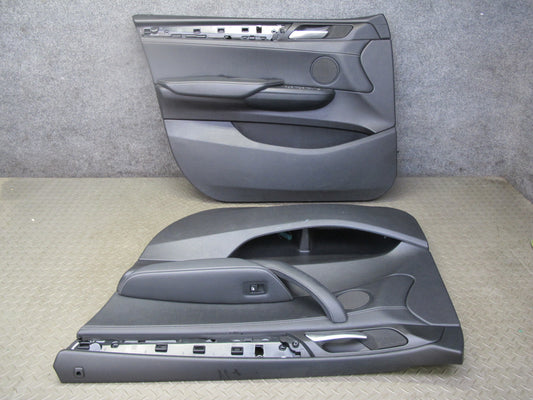 11-14 BMW F25 X3 Set of 2 Front Left & Right Door Interior Trim Panel Black OEM