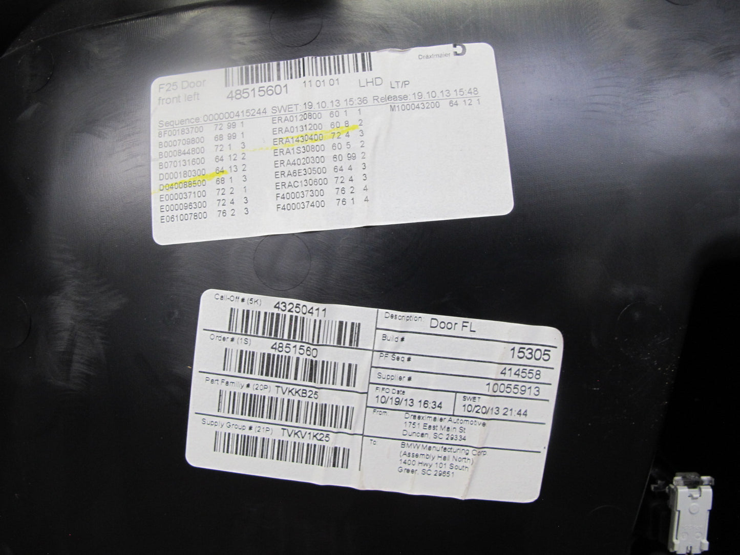 11-14 BMW F25 X3 Set of 2 Front Left & Right Door Interior Trim Panel Black OEM