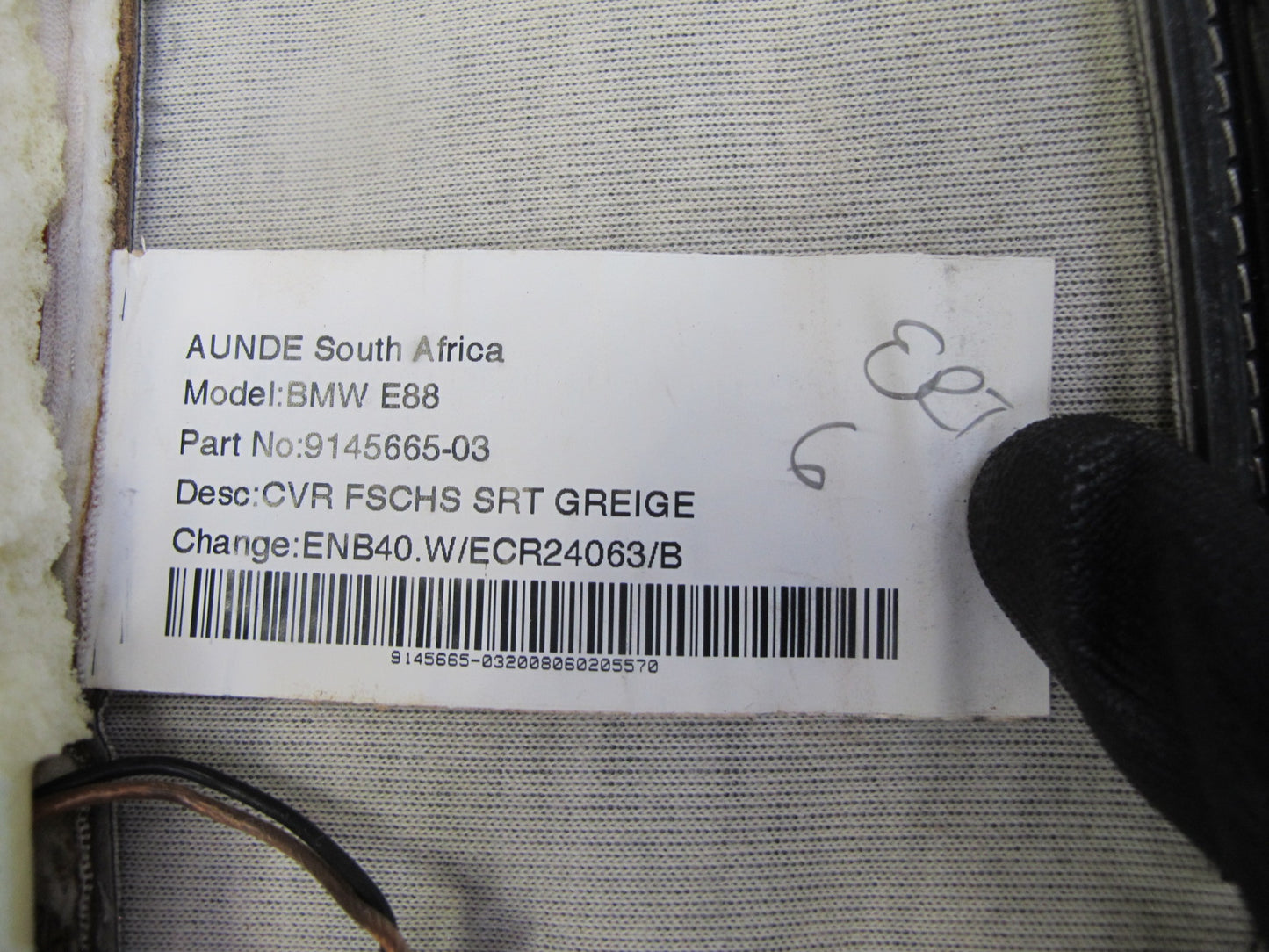 2008 BMW E88 135i Convertible Front Right Sport Seat Lower Leather Cushion OEM