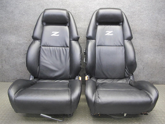 90-96 Nissan Z32 300ZX 2+0 Set of 2 Front Left & Right Leather Seat Black
