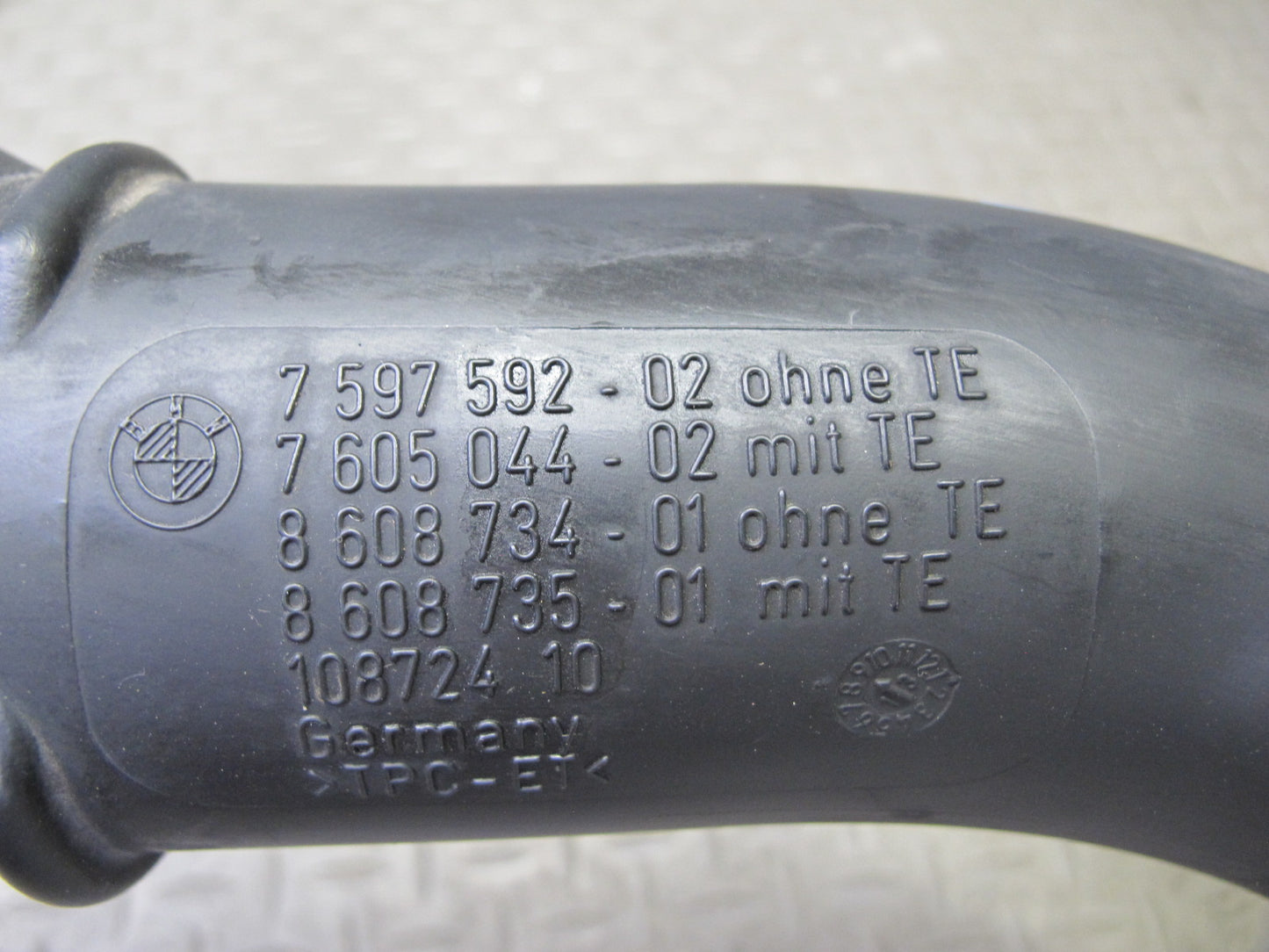 11-17 BMW F25 X3 Air Intake Turbocharger Intercooler Hose Pipe Line 7597592 OEM