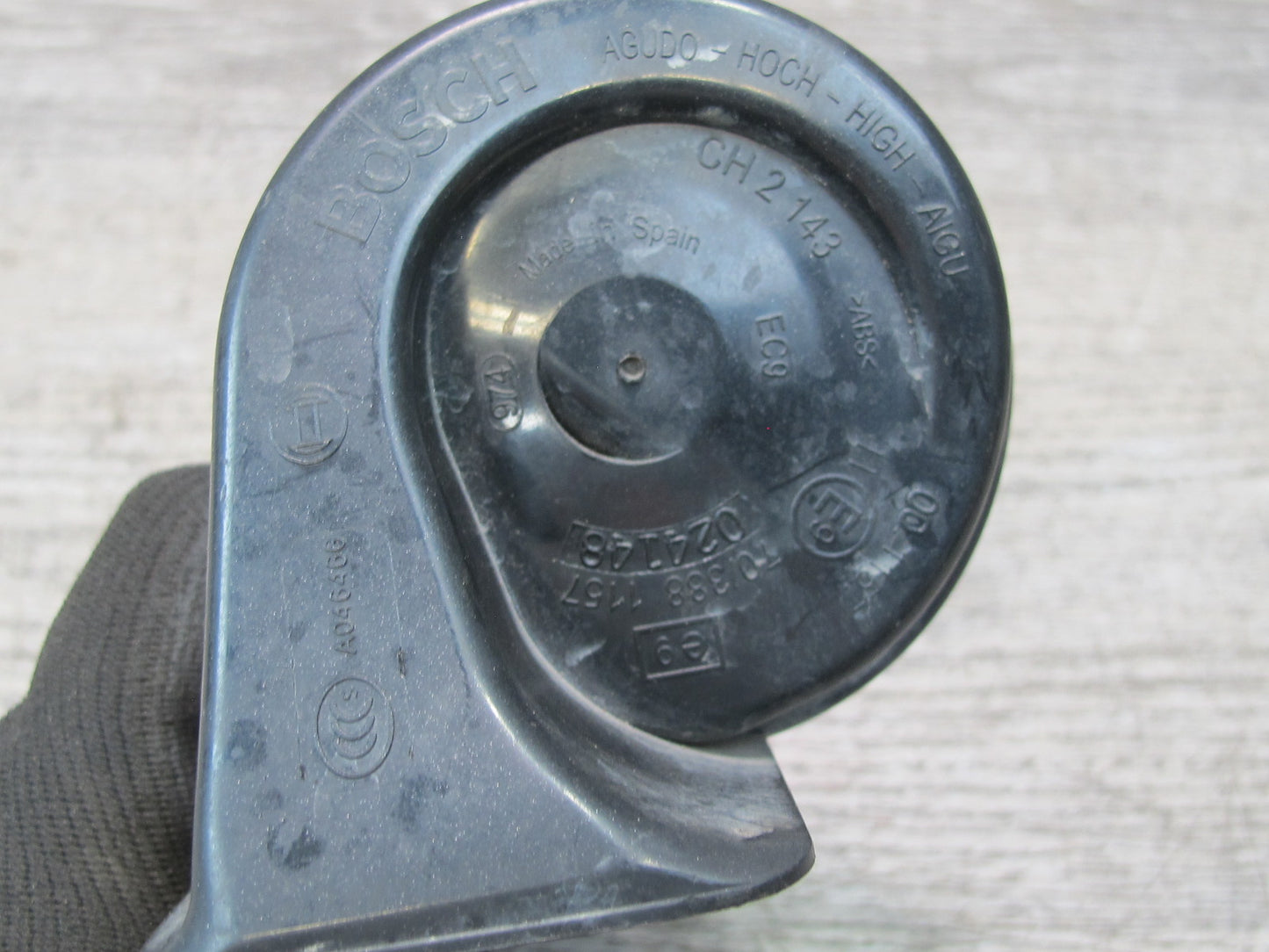 08-13 BMW E82 E88 135i Set of 2 High & Low Tone Note Pitch Horn Signal OEM