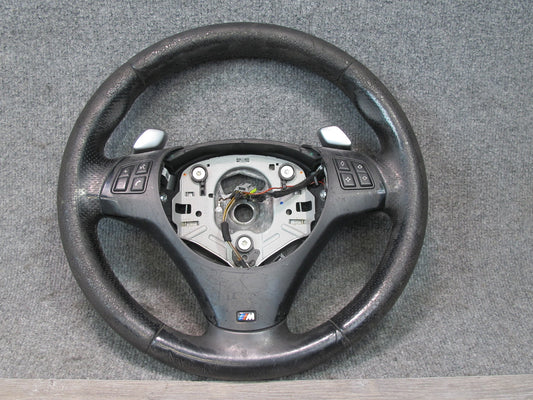 08-13 BMW E82 E88 135i M Sport Leather Steering w Paddles & Controls OEM