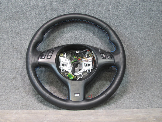 01-06 BMW E46 330ci M-sport Leather Steering Black w Controls & Paddles OEM