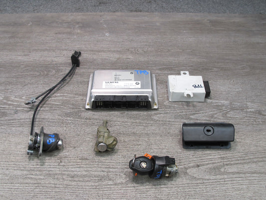 01-03 BMW E46 330ci Conv AT Engine ECU ECM Immo Ignition Trunk Door Lock KEY Set