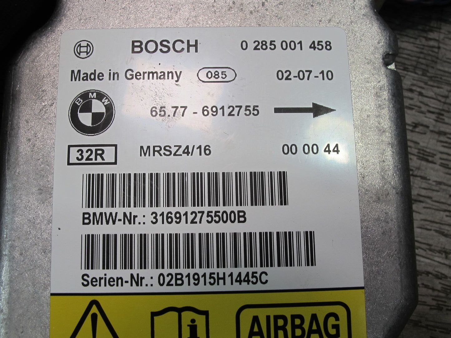 01-06 BMW E46 3-SERIES M3 SRS AIRBAG CONTROL MODULE UNIT 6912755 OEM