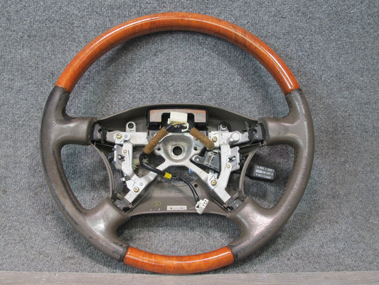 98-00 Lexus UCF20L LS400 Leather Wood Steering w Cruise Control Switch OEM