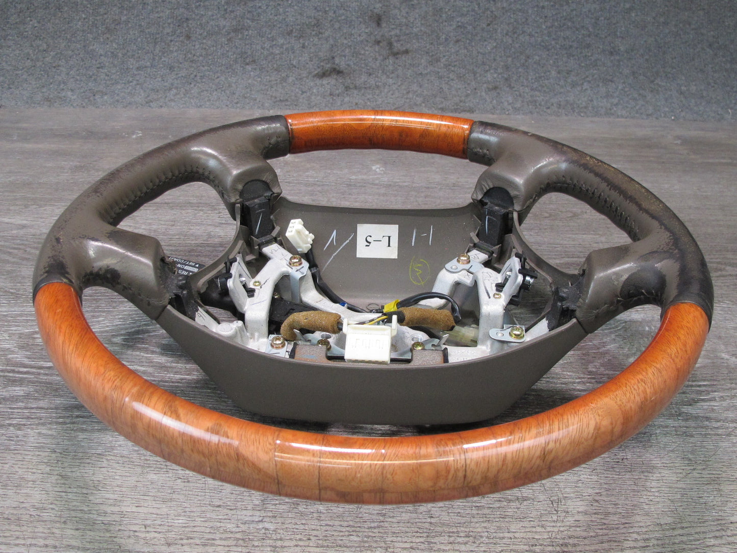 98-00 Lexus UCF20L LS400 Leather Wood Steering w Cruise Control Switch OEM
