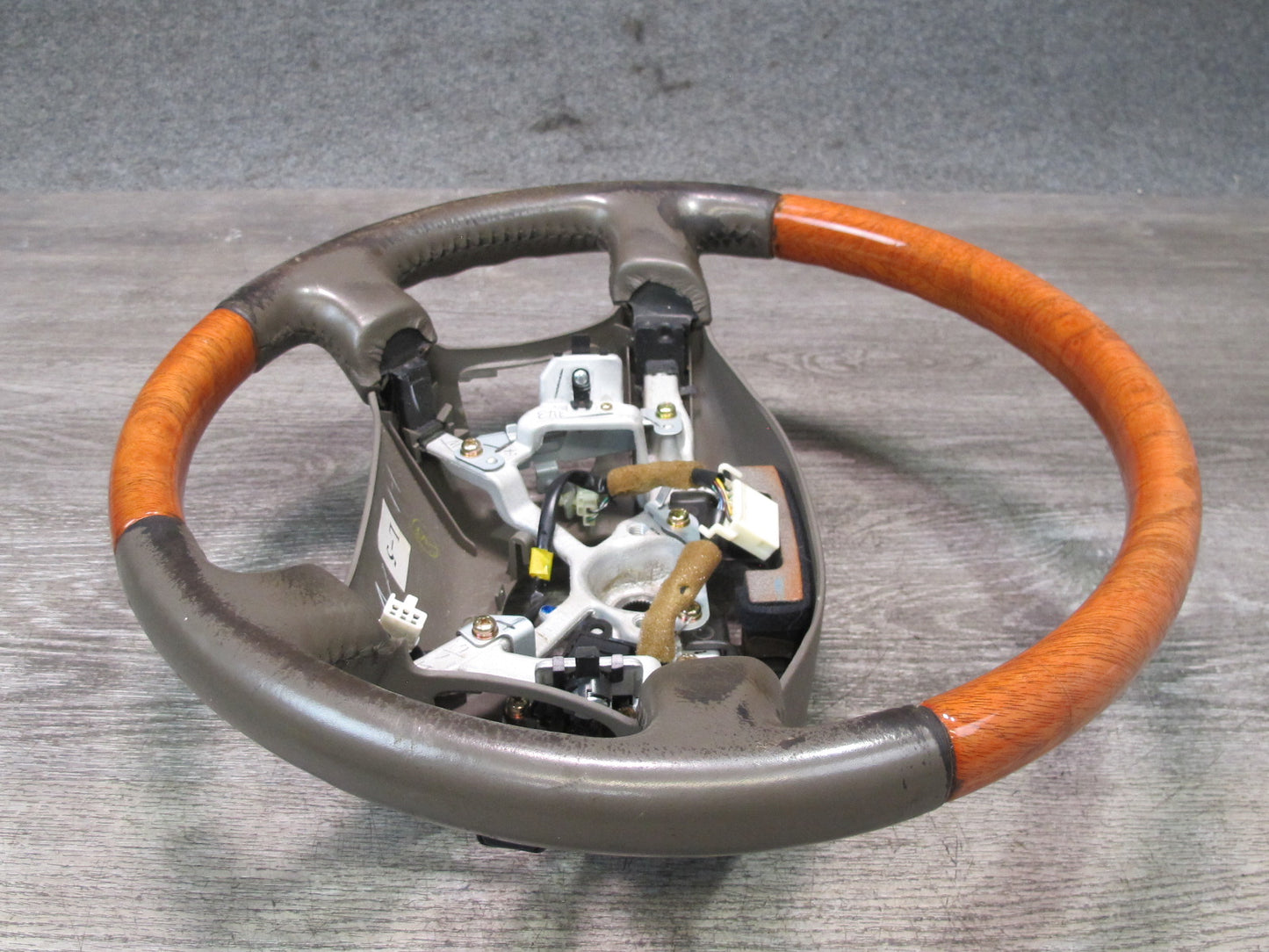 98-00 Lexus UCF20L LS400 Leather Wood Steering w Cruise Control Switch OEM