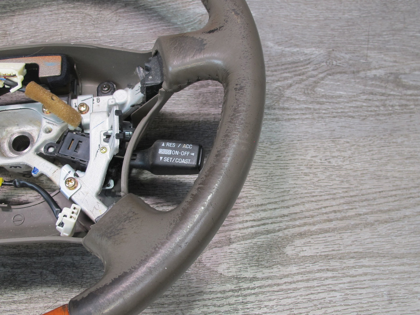 98-00 Lexus UCF20L LS400 Leather Wood Steering w Cruise Control Switch OEM