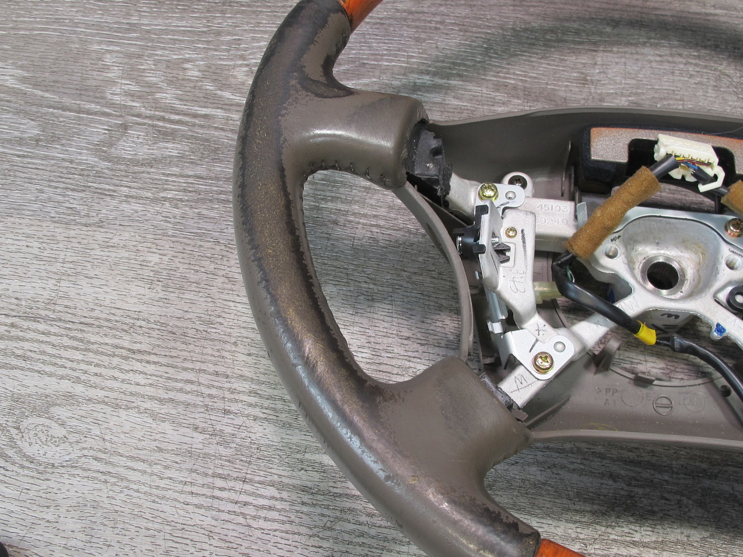 98-00 Lexus UCF20L LS400 Leather Wood Steering w Cruise Control Switch OEM