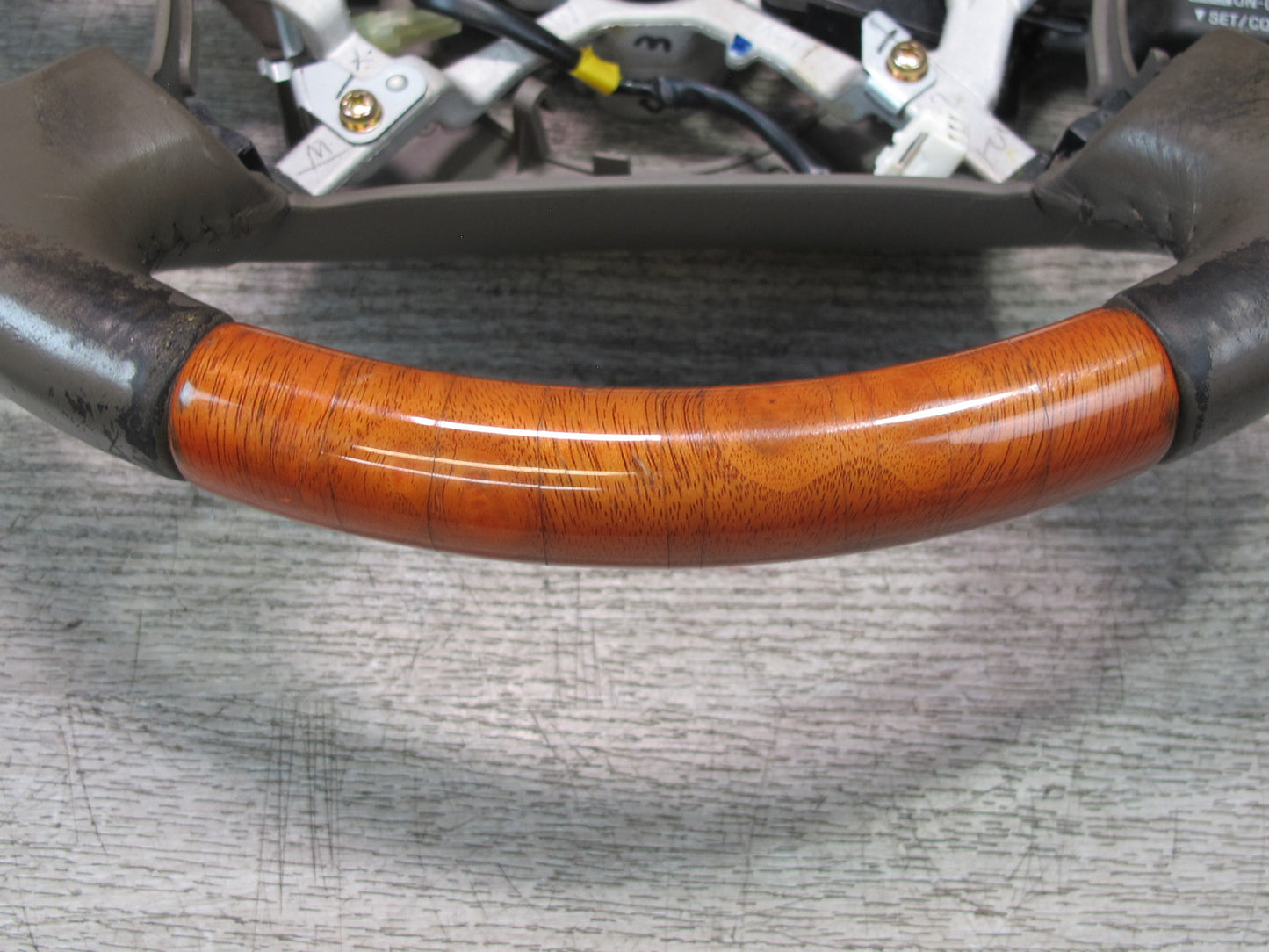 98-00 Lexus UCF20L LS400 Leather Wood Steering w Cruise Control Switch OEM