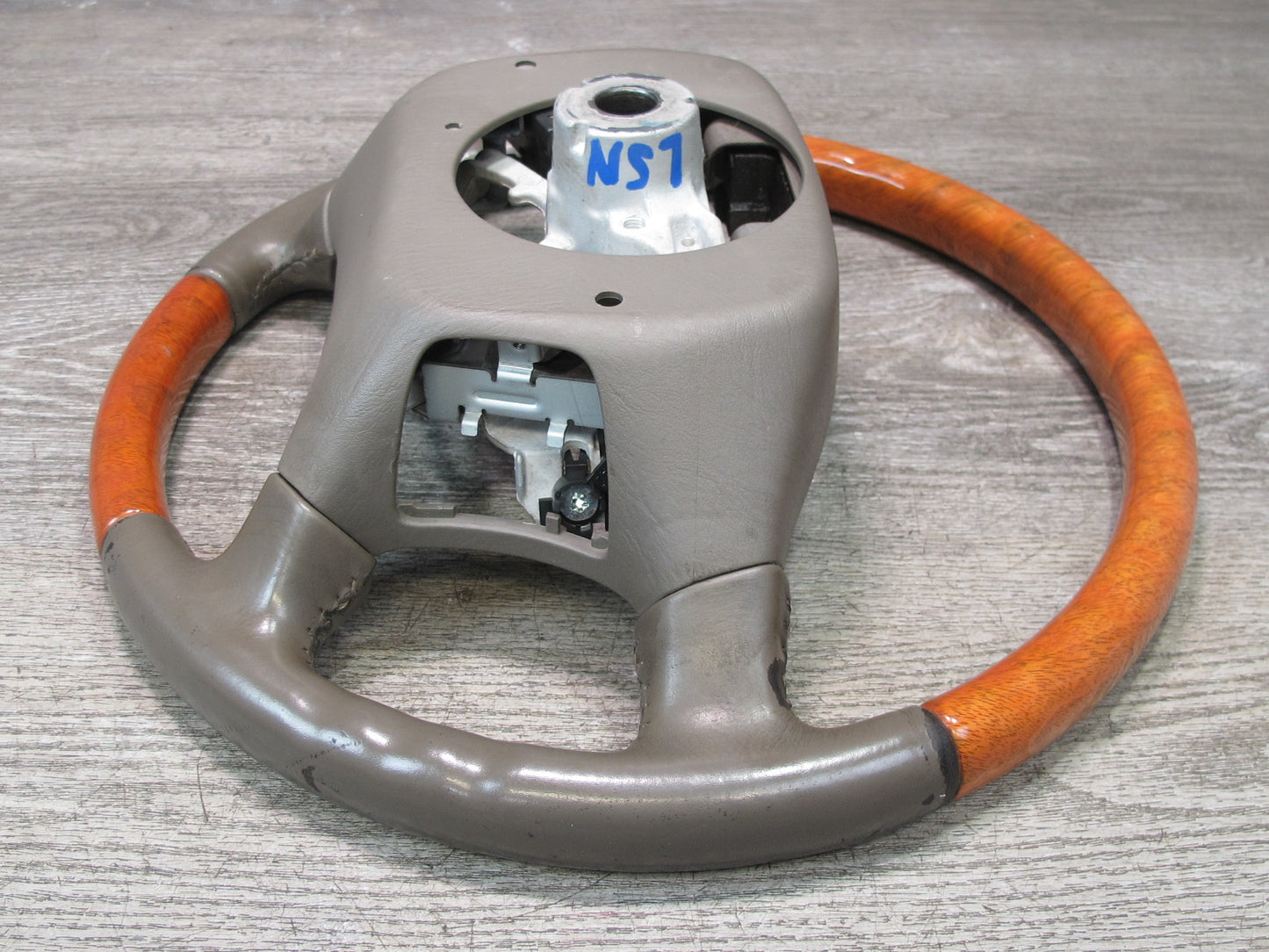 98-00 Lexus UCF20L LS400 Leather Wood Steering w Cruise Control Switch OEM