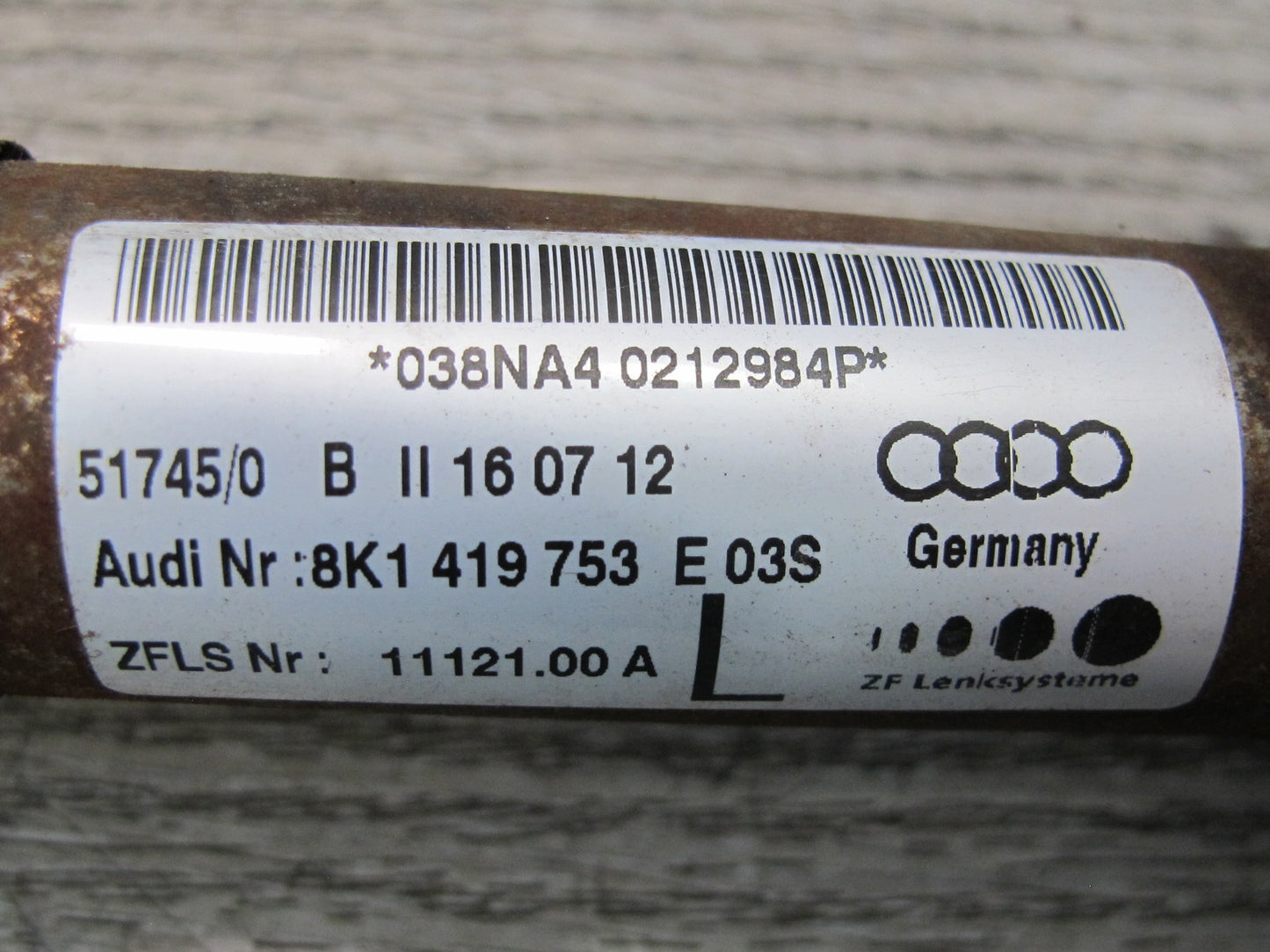 10-16 Audi B8 A4 S4 Steering Column U Joint Linkage Shaft 8K1419753E OEM