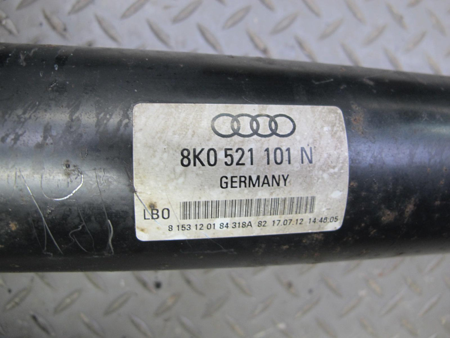 10-16 Audi S4 B8  AWD A/T Rear Drive Shaft Driveshaft 143K Miles 8K0521101N OEM